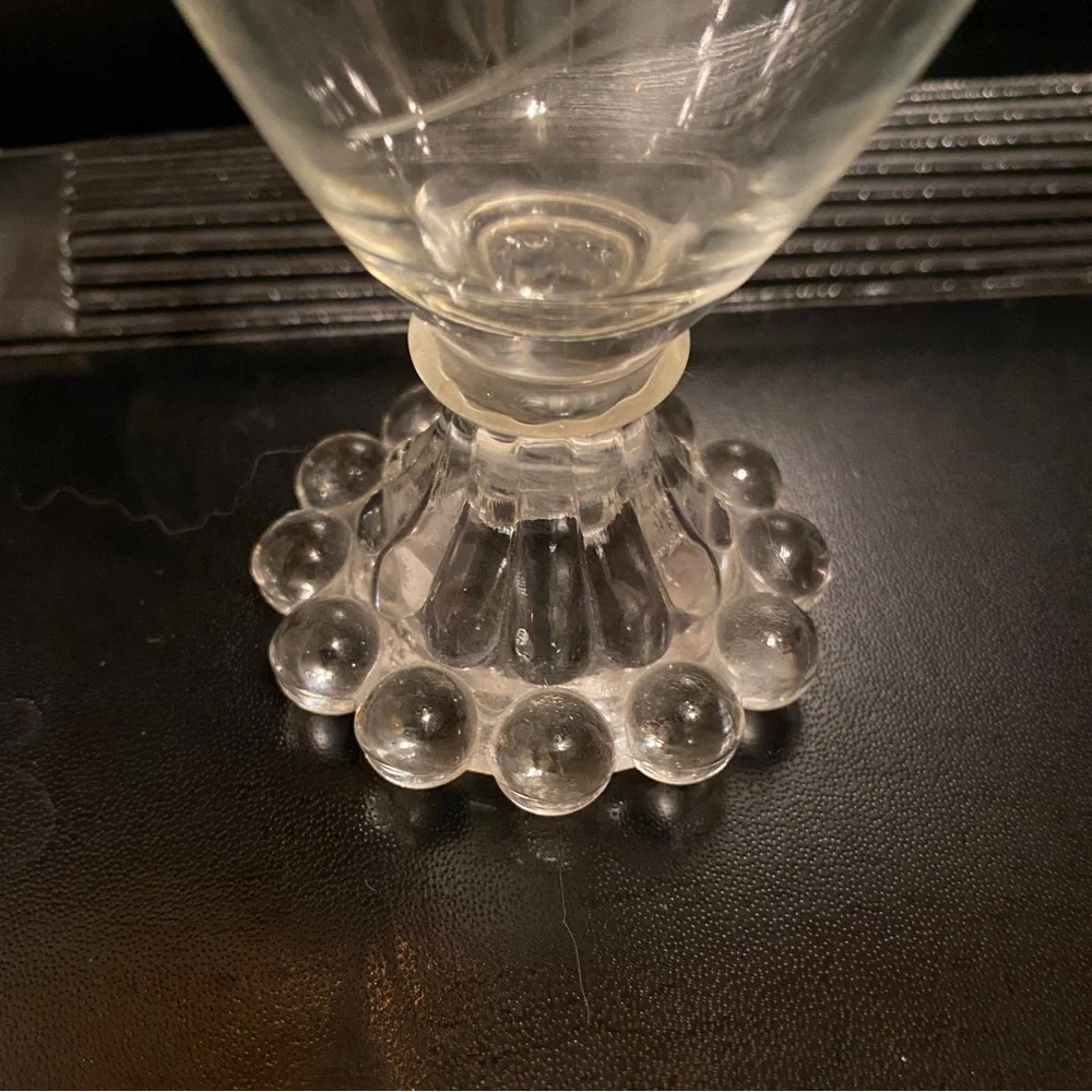 Set of 6 Vintage 1950’s/60’s Anchor Hocking ‘Boopie’ 4oz Goblets Floral Etching - Picture 3 of 5